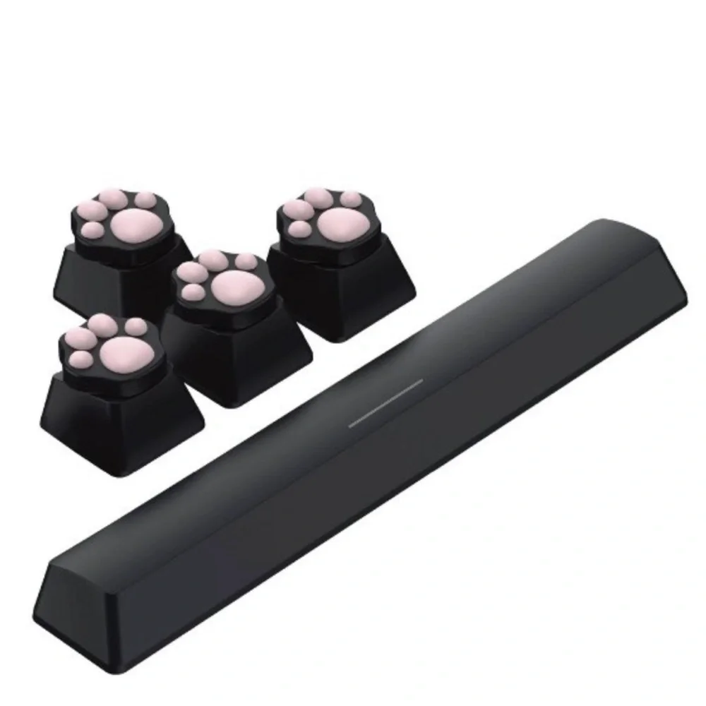 🐾⌨️ PAW PRINT KEYBOARD CUTENESS PACK 🖤🐶 | MX Mechanical Keycaps + Spacebar - NWT